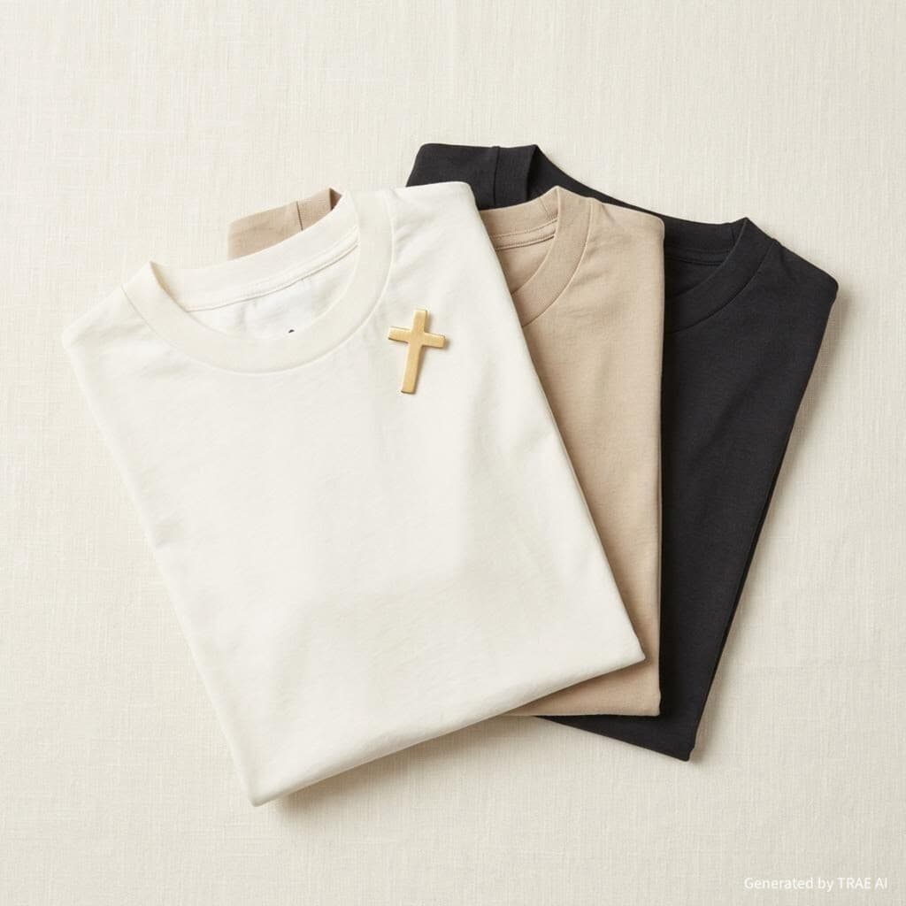 Camiseta Cruz Minimal — detalhe